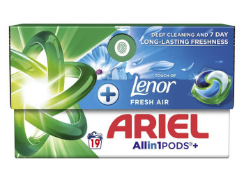 Капсулы для стирки Ariel PODS+ All-in-1 с ароматом Lenor Свежий воздух, 19шт