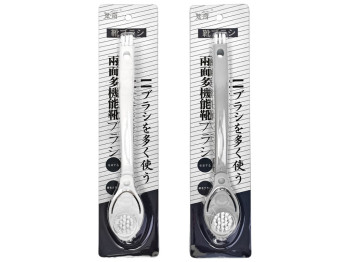 Щітка для взуття, з трьома головками, 25см