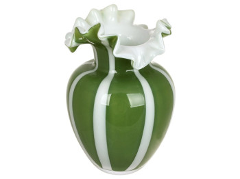 Ваза Lime Fiore, ручная работа, стекло, 14×22см, цвет зеленый