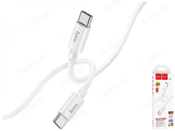 Кабель USB Hoco X87 Magic silicone 60W Type-C to Type-C, Белый