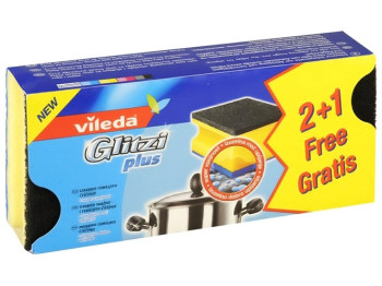 Губка кухонна Vileda Glitzi plus для сильно забрудненого посуду та каструль 3шт