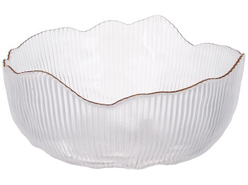Салатник стеклянный Fleur, D12,7x6,5см, цвет – прозрачный с золотым ободком