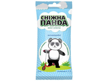 Салфетки влажные детские Сніжна панда Kids Антимикробные без спирта, с фруктовым ароматом 15шт