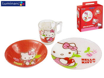 Набор обеденный детский Luminarc "Hello Kitty Cherries" 3 предмета 77835