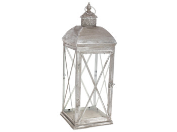 Подсвечник Фонарь металлический, 62см, цвет - серебро с патиной