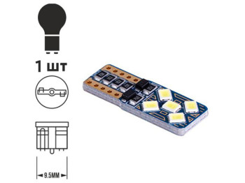 Лампа PULSO габаритная LED T10, 10SMD-5630, 12v,5w, 90lm White (цена за 1шт) (LP-160590)