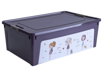 Контейнер Smart Box с декором, 11,7л (цвет фиолетовый) 170137
