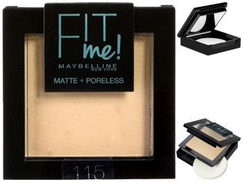 Пудра компактная Maybelline New York "Fit Me Matte+Poreless" отенок 115 (ivory) 9г