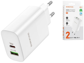 Мережевий Зарядний Пристрій Borofone BN10 Sunlight PD65W Бiлий