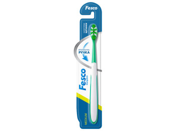 Зубна щітка Fesco Complete Medium, зелена.