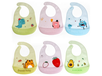 Слюнявчик силиконовый с карманом, 23х32см