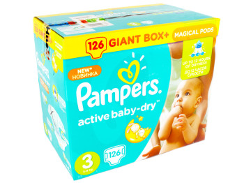 Подгузники Pampers "Active Baby-Dry Midi" (5-9 кг) 126шт