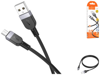 Кабель USB Hoco X109 Silicone мicro 2.4A Цвет Черный