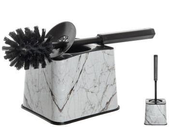Ершик туалетный с подставкой Elif Белый мрамор 36см