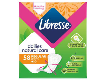 Прокладки щоденні Libresse Dailies Natural Care з екстрактом алое і ромашки, 58 шт