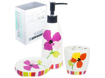 Набор аксессуаров для ванной комнаты керамический (цена за набор 3 предмета)