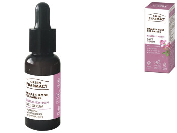 Сироватка для обличчя Green Pharmacy Дамаська троянда та кераміди, 30мл