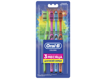 Зубна щітка Oral-B Colors жорсткість середня 40 4шт