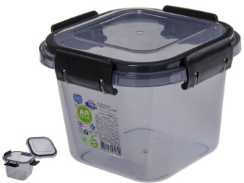 Контейнер универсальный Ал-Пластик Limited line квадратный черный 12,1х12,1х9,2см 650мл