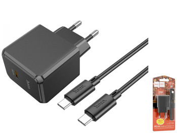 Сетевое Зарядное Устройство Hoco CS13A 1USB-C PD/QC 20W+Type-C to Type-C Цвет Черный