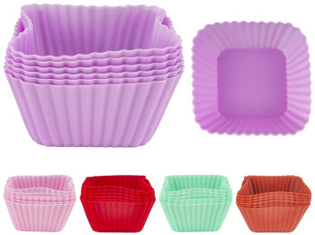 Форми для кексів силіконові Stenson 7х7х3см (ціна за набір 6шт)