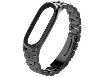 Ремешок для Xiaomi Mi Band 3 / 4 Metal Band Цвет Черный