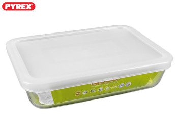Противень термостекло Pyrex прямоугольный с крышкой 20x15см 800мл 00704