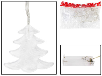 Гирлянда светодиодная Елочки 2м 6х5,5см 10led (2AA)