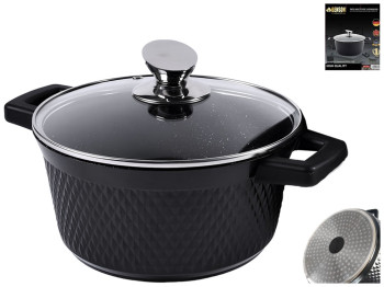 Кастрюля с крышкой Benson, антипригарное  мраморное покрытие, 2,5л (индукция)