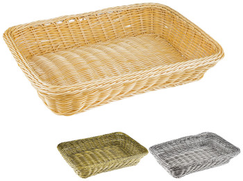 Корзинка для хлеба и фруктов прямоугольная 35х25х7см (цвета ассорти)