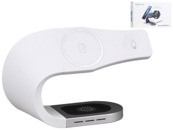 Беспроводное Зарядное Устройство с MagSafe Y35 3in1 3.0A 15W, белое, мятая упаковка