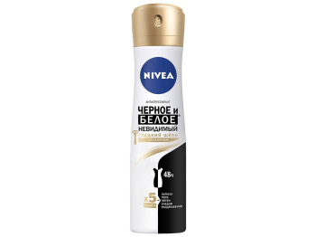 Дезодорант-антиперспірант Nivea Deo Чорне і біле "Невидимий гладкий шовк" після гоління 48год 150мл