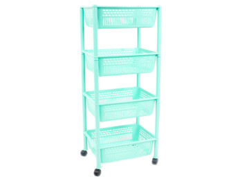 Полка напольная четырехярусная (цвет зеленый) Консенсус