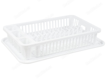 Сушарка для посуду Економ (колір - білий ) Efe plastics 40х26х7см
