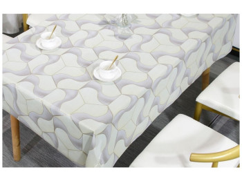 Клеенка Baby Face, на тканевой основе, ПВХ, 1,40×20м, дизайн геометрия бежевая (цена за рулон)