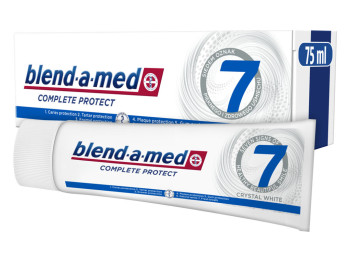 Паста зубна Blend-a-med Complete Protect 7, з м'ятою та фтором, відбілюючий ефект, 75мл