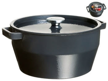 Кастрюля чугунная Pyrex Slow Cook grey, 6,3л, 2063551400017