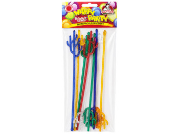 Мешалки для коктейлей Помічниця Happy Party Кактус, 10 шт, 22x4 см