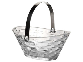 Фруктовница стеклянная с ручкой Pasabahce Rattan, овальная, 20,5 см, цвет прозрачный