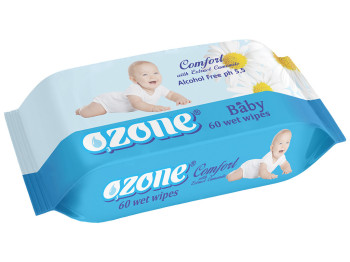 Вологі серветки дитячі "OZONE" "З екстрактом ромашки" 60шт