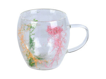 Чашка стеклянная с двойной стенкой Dry flowers, 250мл