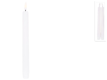 Набор светодиодных столовых свечей, теплый белый свет, цвет - белый (цена за набор 2шт)