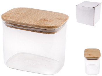 Банка с бамбуковой крышкой Galaxy, 770мл, 12,5х8,6х10,6см