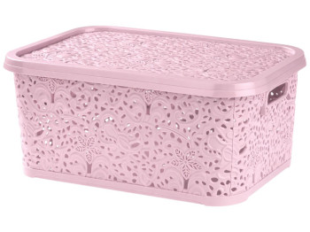 Корзинка R plastic Ажур, 22л, 43,5x31x20,5см, пудра, 32209