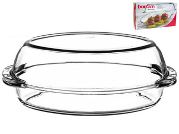 Каструля Pasabahce Borcam з кришкою для запікання, овальна, 2л+1,7л, 1шт