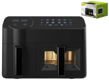 Аерофритюрниця, 2000-2400Вт, 3,5л, 6л, антипригарне покриття, сенсорне управління, колір чорний