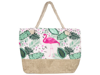 Сумка пляжная "Flamingo style" c ручками, на молнии 41х13х37см