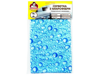 Салфетка из микрофибры универсальная Помічниця Пузыри с рисунком 35х30см
