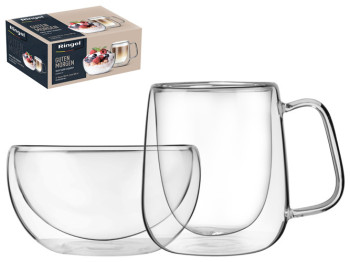 Набор чашка с пиалой Ringel Guten Morgen, двойная стенка (цена за набор 2шт) 6900067261052