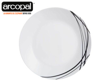Тарелка обеденная стеклокерамическая Arcopal Domitille Noir 25см 41001